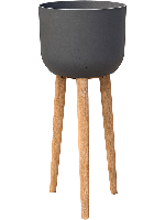 Refined Retro bloempot op poten 86x36cm donkergrijs - thumbnail