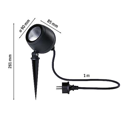 Paulmann 94777 Kikolo LED-tuinspot LED 8 W Antraciet Paulmann 94777 Kikolo LED-tuinspot LED 8 W Antraciet