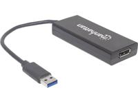 Manhattan USB 3.0 / DisplayPort Adapter [1x USB 3.0 stekker A - 1x DisplayPort bus] Zwart Kleurcodering, Flexibel, Folie afscherming, UL gecertificeerd, - thumbnail