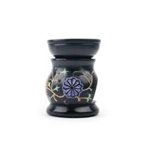 Olieverdamper Flowers Zwart Zeepsteen - thumbnail