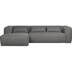 WOOOD Loungebank 'Bean' Links, kleur Middengrijs