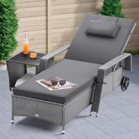 Ligbed Grijs/Antraciet Kunststof 193x90x43cm - thumbnail