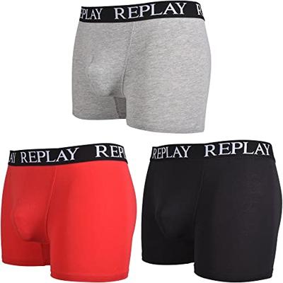 Replay - 3-pack Boxershort - Zwart/Grijs/Rood - Maat XL