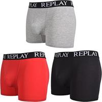 Replay - 3-pack Boxershort - Zwart/Grijs/Rood - Maat XL - thumbnail