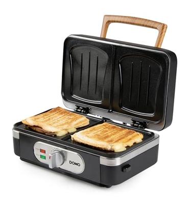 DOMO SANDWICH-WAFFEL-GRILL 3-IN-1 INKY BLACK Tosti-apparaat Zwart DOMO SANDWICH-WAFFEL-GRILL 3-IN-1 INKY BLACK Tosti-apparaat Zwart