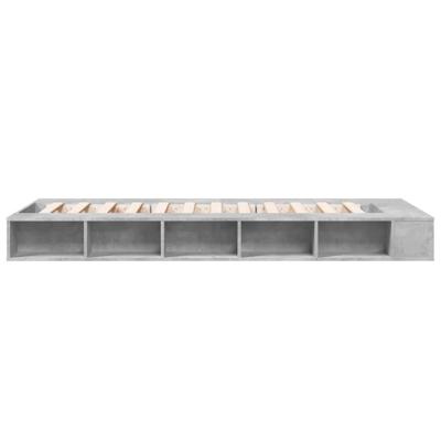 Bedframe bewerkt hout betongrijs 100x200 cm