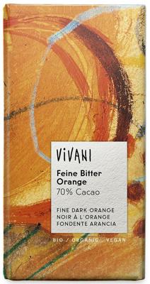 Vivani Chocolade puur met sinaasappel bio 100 Gram