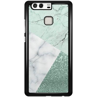 Huawei P9 hoesje - Minty marmer collage Huawei P9 hoesje - Minty marmer collage