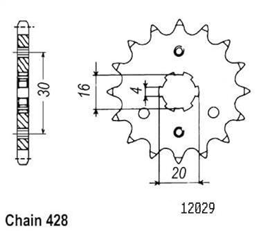 ESJOT Sprocket 428 16z standard