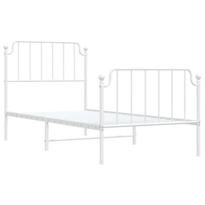 Bedframe met hoofd- en voeteneindemetaal wit 90x200 cm