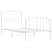 Bedframe met hoofd- en voeteneindemetaal wit 90x200 cm - thumbnail