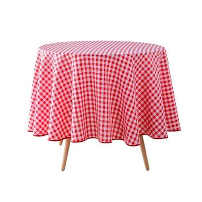 Wicotex tafelkleed textiel ruit rood rond 180 cm