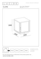 Lucide CLAIRE - Sokkellamp - 1xE27 - IP54 - Wit - thumbnail