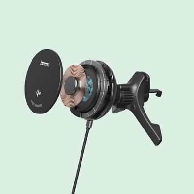 Hama Draadloze Qi2-oplader 15 W auto Oplader Zwart