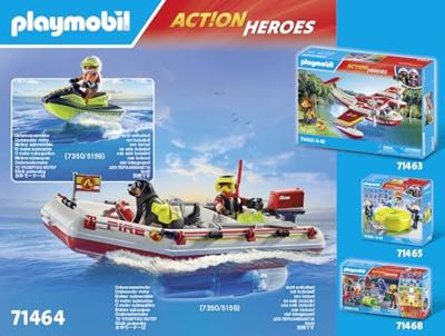 PLAYMOBIL 71464 Brandweerboot en waterscooter - Action Hereos - Brandweerlieden - Vanaf 4 jaar
