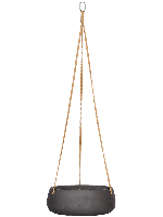 Rough Eco-line hangende bloempot M 29x11 cm Eileen zwart - thumbnail