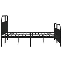 Bedframe met hoofd- en voeteneinde metaal zwart 193x203 cm - thumbnail