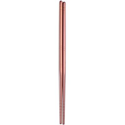 1 paar RVS servies kleurrijke herbruikbare metalen eetstokjes servies lengte: 23cm (Rose goud)