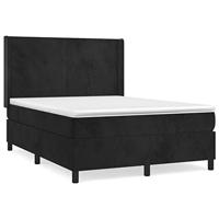 Boxspring met matras fluweel zwart 140x190 cm - thumbnail