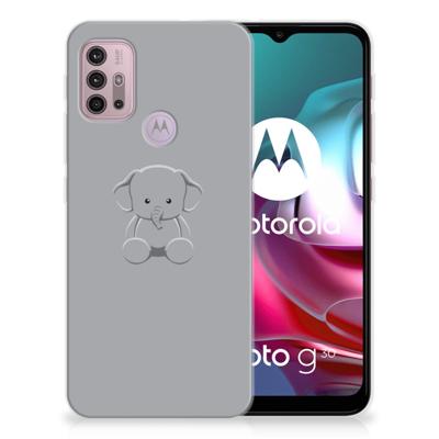 Motorola Moto G30 | G10 Telefoonhoesje met Naam Grijs Baby Olifant Motorola Moto G30 | G10 Telefoonhoesje met Naam Grijs Baby Olifant