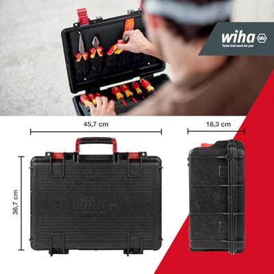Wiha Basic Set L electric 18tlg Gereedschapskoffer (gevuld) 18-delig Electricien, Handwerker, Leerling, Professioneel, VDE (b x h x d) 457 x 183 x 367 mm Wiha Basic Set L electric 18tlg Gereedschapskoffer (gevuld) 18-delig Electricien, Handwerker, Leerling, Professioneel, VDE (b x h x d) 457 x 183 x 367 mm