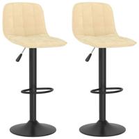 Barkrukken 2 st fluweel crèmekleurig - thumbnail