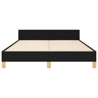 Bedframe met hoofdeinde stof zwart 140x200 cm - thumbnail