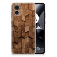 Bumper Hoesje voor Motorola Edge 30 Neo Wooden Cubes - thumbnail