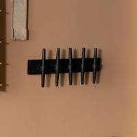 Dutchbone Kapstok 'Jakub' Met 5 haken, Mangohout, kleur Zwart - thumbnail