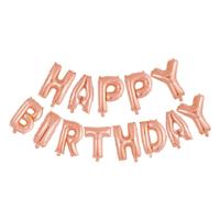 Globos Folieballon tekst happy birthday rose goud - thumbnail