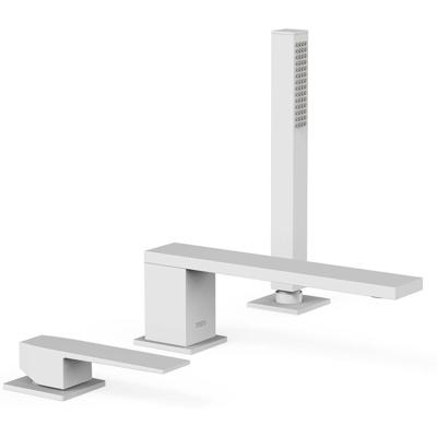 Badrandkraan Tres Slim Exclusive met Handdoucheset Rechte Uitloop 18 cm Mat Wit Tres