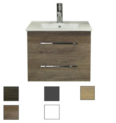 Sanicare Q6 badkamermeubel met 2 laden 60 cm antraciet