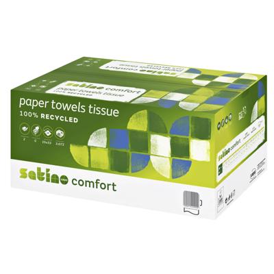 Handdoek Satino PT3 Comfort c-vouw 2-laags 250x320mm 24x128 vel wit 277420