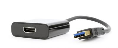 Gembird A-USB3-HDMI-02 USB HDMI Zwart kabeladapter/verloopstukje Gembird A-USB3-HDMI-02 USB HDMI Zwart kabeladapter/verloopstukje