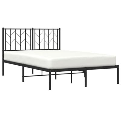 Bedframe met hoofdbord metaal zwart 120x190 cm Bedframe met hoofdbord metaal zwart 120x190 cm