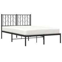 Bedframe met hoofdbord metaal zwart 120x190 cm - thumbnail