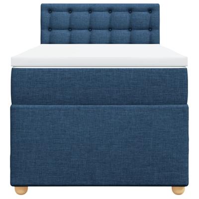 Boxspring met matras stof blauw 90x190 cm - thumbnail