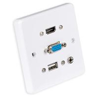 LINDY 60220 HDMI / VGA / USB / Jackplug Adapter [1x HDMI, VGA, USB-A, Jackplug female 3,5 mm - 1x HDMI, VGA, USB-A, Jackplug female 3,5 mm] Wit - thumbnail