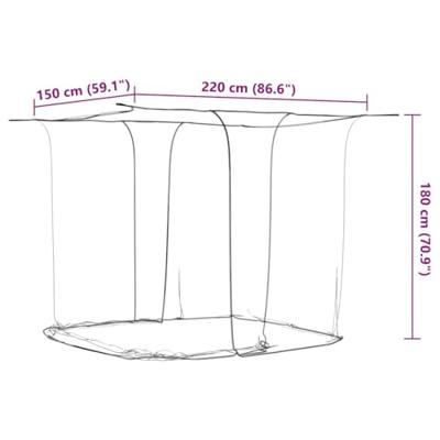 VidaXL Hangende klamboe 156 gaas 220x150x180 cm wit