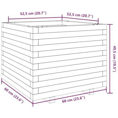 Plantenbak 60x60x49,5 cm massief grenenhout wit Plantenbak 60x60x49,5 cm massief grenenhout wit