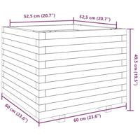 Plantenbak 60x60x49,5 cm massief grenenhout wit - thumbnail
