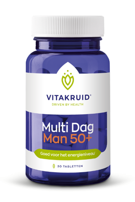 Vitakruid Multi Dag Man 50+ 100% Vegan 30 Tabletten