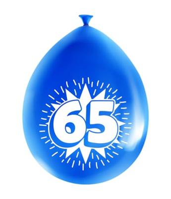 Party Ballonnen Hoera 65 Jaar (8st)