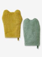 Set van 2 washandjes ONDER DE OCEAAN saliegroen - thumbnail