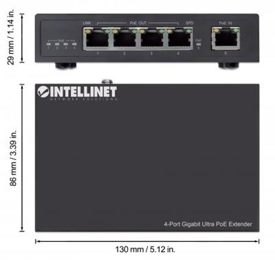 Intellinet 561617 PoE-extender 10 / 100 / 1000 MBit/s IEEE 802.3af (12.95 W), IEEE 802.3at (25.5 W), IEEE 802.3bt Intellinet 561617 PoE-extender 10 / 100 / 1000 MBit/s IEEE 802.3af (12.95 W), IEEE 802.3at (25.5 W), IEEE 802.3bt