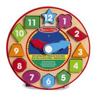 Melissa & Doug houten leerklok met 12 houten vormen - thumbnail