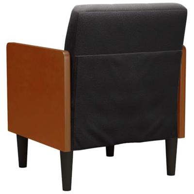 Fauteuil met armleuningen 55 cm fluweel zwart Fauteuil met armleuningen 55 cm fluweel zwart