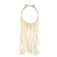 Wanddecoratie Raffia Rattan cirkel 100 cm | 12 stuks - thumbnail