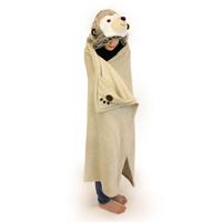 Noxxiez knuffeldeken met capuchon egel, 130x100cm - thumbnail