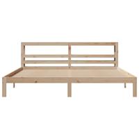 Bedframe met hoofdbord massief grenenhout 200x200 cm - thumbnail